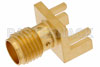 SMA Female Connector Solder Attachment .042 inch End Launch PCB, .020 inch x .010 inch Contact
