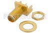 SMA Female Bulkhead Mount Connector Solder Attachment .042 inch End Launch PCB, .250 inch Diameter, .030 inch Diameter