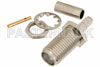 SMA Female Bulkhead Mount Connector Crimp/Solder Attachment for RG188-DS, RG316-DS, .235 inch D Hole