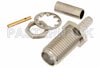 SMA Female Bulkhead Mount Connector Crimp/Solder Attachment for RG316, RG174, RG188, PE-B100, PE-C100, .100 inch, LMR-100, .235 inch D Hole