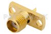 SMA Female Connector Solder Attachment 2 Hole Flange Mount Solder Cup Terminal, .481 inch Hole Spacing