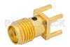 SMA Female Connector Solder Attachment Thru Hole PCB, .200 inch x .067 inch Hole Spacing