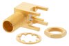 RP MCX Jack Right Angle Bulkhead Connector Solder Attachment Thru Hole PCB, .177 inch D Hole