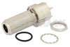 N Female Bulkhead Mount Connector Solder Attachment Thru Hole PCB, .640 inch DD Hole