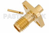 SSMA Female Connector Solder Attachment 4 Hole Flange For PE-SR405AL, PE-SR405FL, RG405, .232 inch Hole Spacing