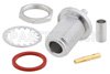 N Female Bulkhead Mount Connector Crimp/Solder Attachment for PE-C195, PE-P195, RG58, RG141, RG303, LMR-195, 0.195 inch, .640 inch DD Hole