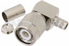 TNC Male Right Angle Connector Crimp/Solder Attachment for PE-C240, RG8X, 0.240 inch, LMR-240, LMR-240-DB, LMR-240-UF