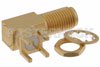 SMA Female Right Angle Bulkhead Mount Connector Solder Attachment Thru Hole PCB, .200 inch x .067 inch Hole Spacing