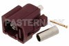 FAKRA Jack Connector Crimp/Solder Attachment for RG174, RG316, RG188, .100 inch, PE-B100, PE-C100, LMR-100, Bordeaux Color