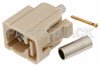 FAKRA Jack Connector Crimp/Solder Attachment for RG174, RG316, RG188, .100 inch, PE-B100, PE-C100, LMR-100, Beige Color
