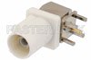 FAKRA Plug Right Angle Connector Solder Attachment Thru Hole PCB, White Color