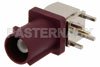 FAKRA Plug Right Angle Connector Solder Attachment Thru Hole PCB, Bordeaux Color