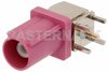 FAKRA Plug Right Angle Connector Solder Attachment Thru Hole PCB, Violet Color