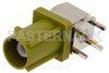 FAKRA Plug Right Angle Connector Solder Attachment Thru Hole PCB, Curry Color