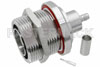 7/16 DIN Female Bulkhead Connector Crimp/Solder Attachment For RG55, RG142, RG223, RG400, 1.161 inch DD Hole