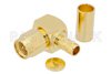 SMA Male Right Angle Connector Crimp/Solder Attachment for PE-C200, LMR-200