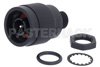 N Male Bulkhead Connector Solder Attachment Solder Cup Terminal, .350 inch D Hole, Black Finish