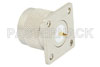 75 Ohm N Male Connector Solder Attachment 4 Hole Flange Mount Solder Cup Terminal, .718 inch Hole Spacing