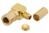 SSMB Plug Right Angle Connector Crimp/Solder Attachment for RG188-DS, RG316-DS