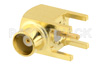 MCX Jack Right Angle Connector Solder Attachment Thru Hole PCB, .200 inch x .059 inch Hole Spacing