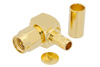 SMA Male Right Angle Connector Crimp/Solder Attachment for PE-C200, LMR-200