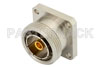 7/16 DIN Female Connector Threaded Pin Attachment 4 Hole Flange Mount Pin Terminal, .975 inch Hole Spacing