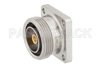 7/16 DIN Female Connector Threaded Pin Attachment 4 Hole Flange Mount Pin Terminal, .975 inch Hole Spacing