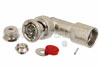 75 Ohm BNC Male Right Angle Connector Clamp/Solder Attachment For RG179, RG187