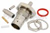 75 Ohm BNC Female Bulkhead Mount Connector Crimp/Solder Attachment for RG179, RG187, .480 inch D Hole