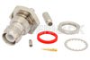 RP TNC Female Bulkhead Connector Crimp/Solder Attachment For RG316, RG174, RG188, .480 inch D Hole