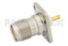 RP TNC Female Connector Solder Attachment 4 Hole Flange Mount Solder Cup Terminal, .500 inch Threaded Hole Spacing