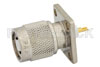 RP-TNC Male Connector Solder Attachment 4 Hole Flange Mount Solder Cup Terminal, .531 inch Hole Spacing