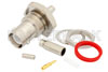 RP BNC Female Bulkhead Connector Crimp/Solder Attachment For RG174, RG316, RG188, .480 inch D Hole
