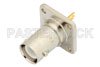 RP BNC Female Connector Solder Attachment 4 Hole Flange Solder Cup Terminal, .500 inch Threaded Hole Spacing