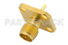 RP SMA Female Connector Solder Attachment 4 Hole Flange Mount Solder Cup Terminal, .340 inch Hole Spacing