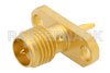RP-SMA Female Connector Solder Attachment 2 Hole Flange Mount Solder Cup Terminal, .481 inch Hole Spacing
