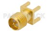 RP SMA Female Connector Solder Attachment Thru Hole PCB, .200 inch x .067 inch Hole Spacing