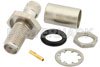 SMA Female Bulkhead Mount Connector Crimp/Solder Attachment for RG59B/U, RG62, RG71, .235 inch D Hole
