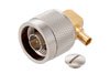 N Male Right Angle Connector Solder Attachment for PE-SR402AL, PE-SR402FL, RG402