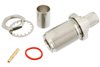 N Female Bulkhead Mount Connector Crimp/Solder Attachment for RG214, RG9, RG225, RG393, .640 inch DD Hole
