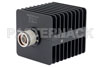 3 dB Fixed Attenuator, N Male to N Female Black Anodized Aluminum Heatsink Body Rated to 25 Watts Up to 18 GHz