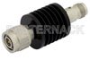 3 dB Fixed Attenuator, TNC Male to TNC Female Black Anodized Aluminum Heatsink Body Rated to 10 Watts Up to 18 GHz