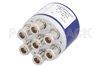 SP6T Electromechanical Relay Latching Switch, DC to 12.4 GHz, up to 400W, 28V Indicators, Reset, N