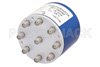 SP8T Electromechanical Relay Latching Switch, Terminated, DC to 18 GHz, up to 240W, 28V Indicators, Reset, SMA