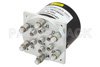 SP6T Electromechanical Relay Latching Switch, Terminated, DC to 40 GHz, 3W, 12V Self Cut Off, Indicators, Reset, 2.92mm