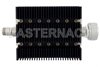 30 dB Fixed Attenuator, N Female To 7/16 DIN Male Directional Black Anodized Aluminum Heatsink Body Rated To 100 Watts Up To 6 GHz