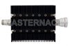 50 dB Fixed Attenuator, N Female To 7/16 DIN Female Directional Black Anodized Aluminum Heatsink Body Rated To 100 Watts Up To 6 GHz