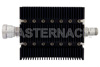 50 dB Fixed Attenuator, 7/16 DIN Female To N Female Directional Black Anodized Aluminum Heatsink Body Rated To 100 Watts Up To 6 GHz