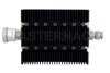 40 dB Fixed Attenuator, 7/16 DIN Female To TNC Male Directional Black Anodized Aluminum Heatsink Body Rated To 100 Watts Up To 6 GHz