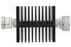 20 dB Fixed Attenuator, 7/16 DIN Female To 7/16 DIN Male Directional Black Anodized Aluminum Heatsink Body Rated To 50 Watts Up To 7.5 GHz
